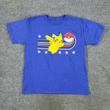 Vintage Pokemon Shirt Women Medium Blue Pikachu P… - image 1