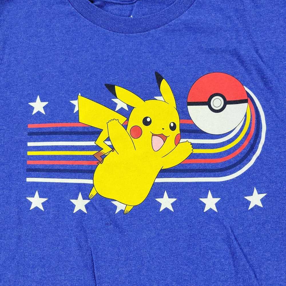 Vintage Pokemon Shirt Women Medium Blue Pikachu P… - image 2