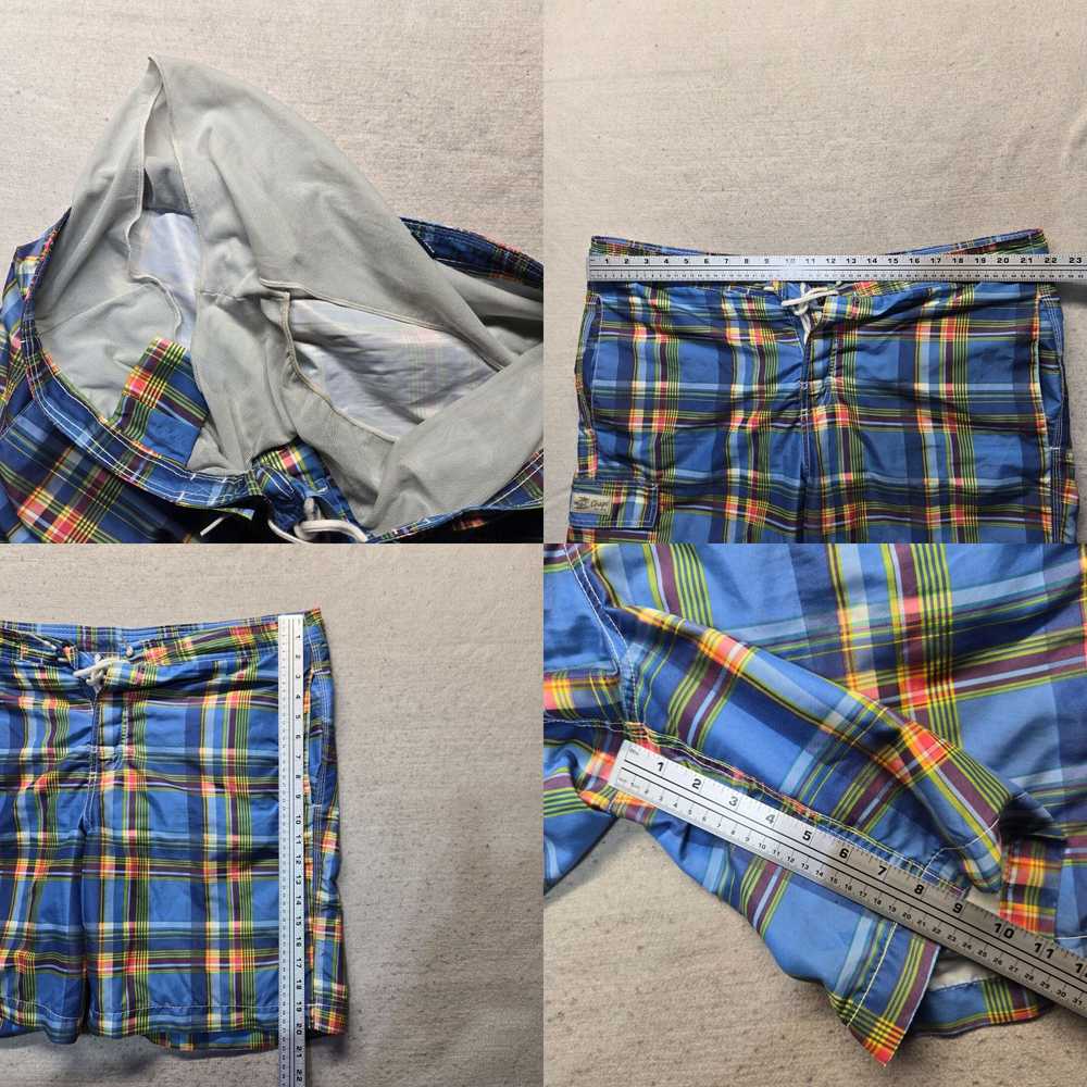 Chaps CHAPS Blue Plaid Swim Trunks Cargo Board Sh… - image 4