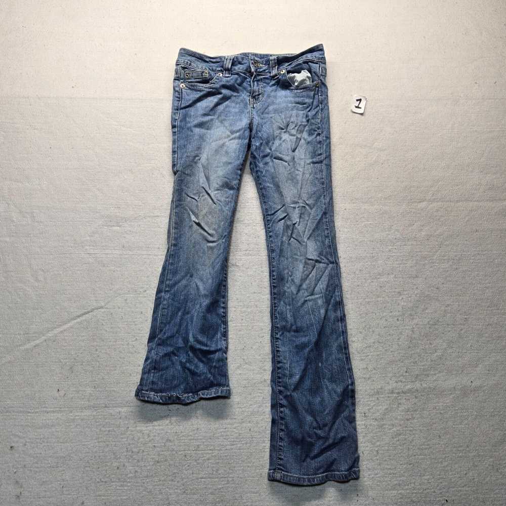 Vintage Zco Unequal Leg Custom Stacked Blue Denim… - image 1