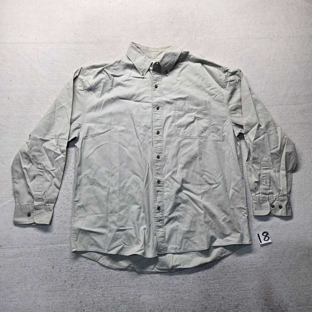 Vintage KNIGHTSBRIDGE Solid White Button Up Long … - image 1