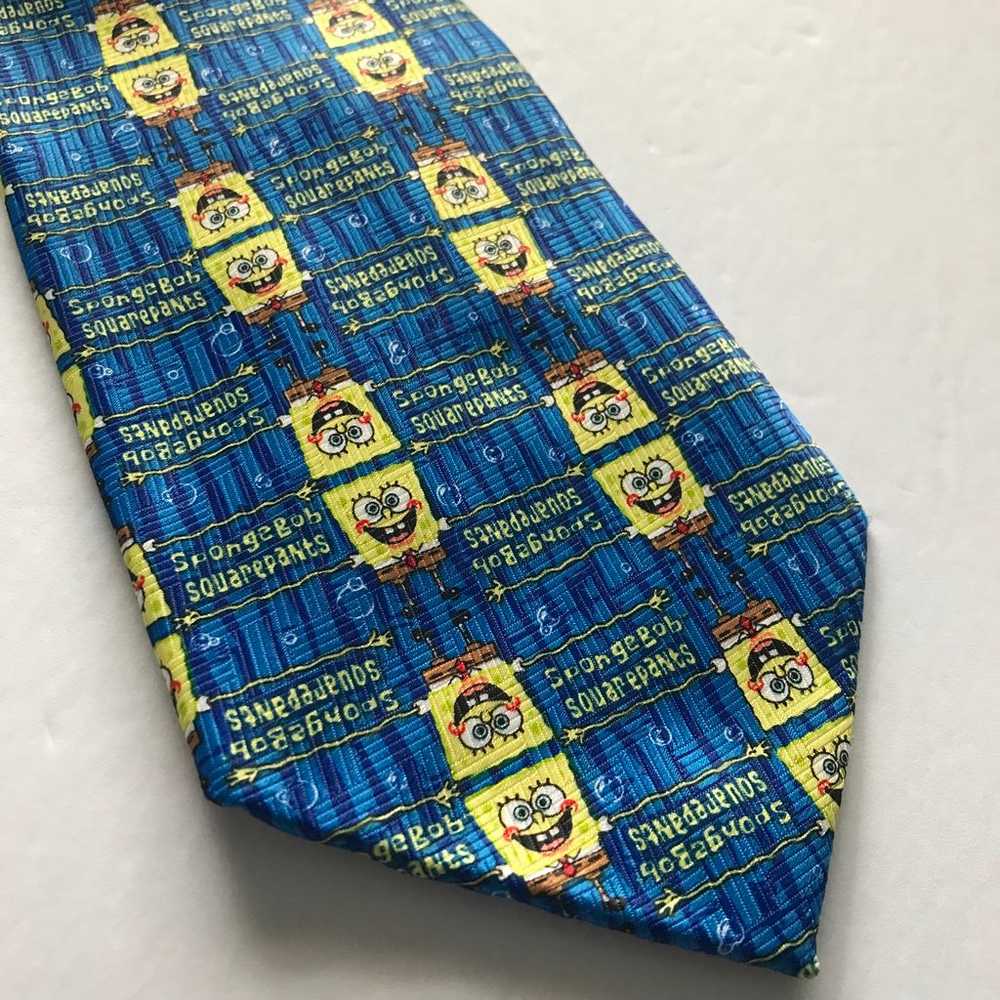 VINTAGE SPONGEBOB SQUAREPANTS Mens Neck Tie Blue … - image 11