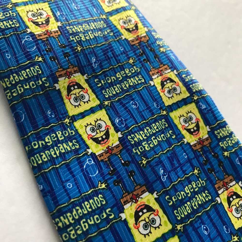 VINTAGE SPONGEBOB SQUAREPANTS Mens Neck Tie Blue … - image 12