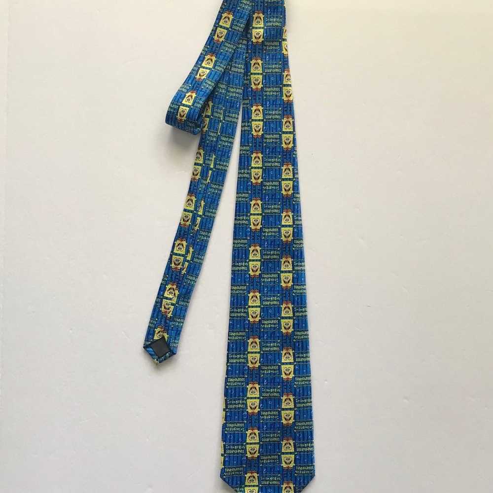 VINTAGE SPONGEBOB SQUAREPANTS Mens Neck Tie Blue … - image 1