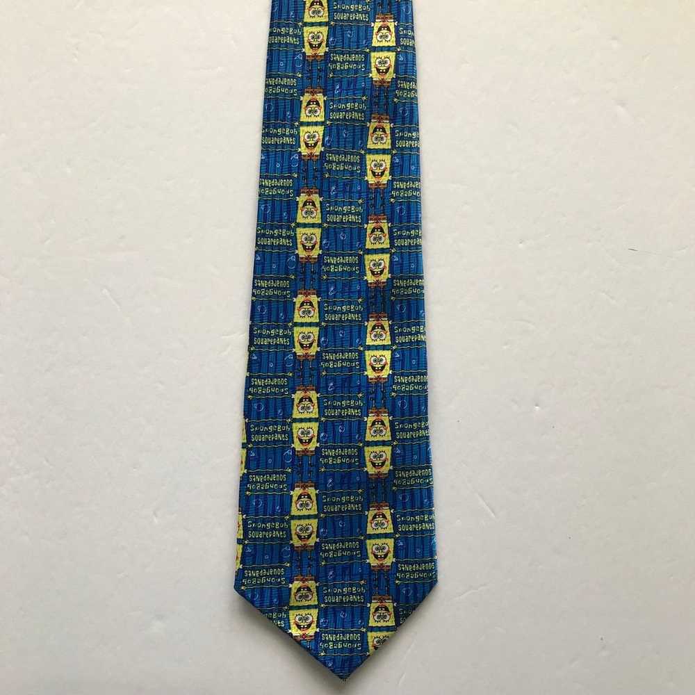 VINTAGE SPONGEBOB SQUAREPANTS Mens Neck Tie Blue … - image 4