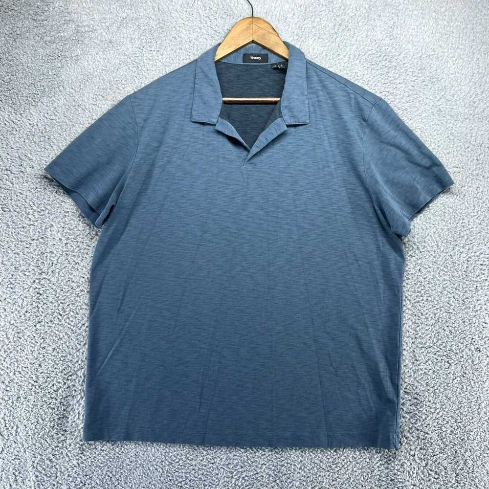 Theory Theory Polo Shirt Men's 2XL Blue Solid Pre… - image 1