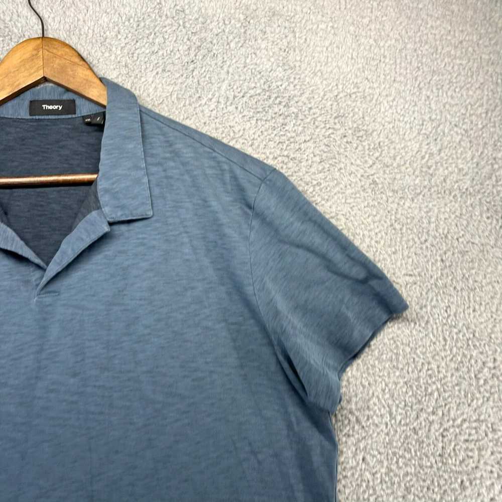 Theory Theory Polo Shirt Men's 2XL Blue Solid Pre… - image 2