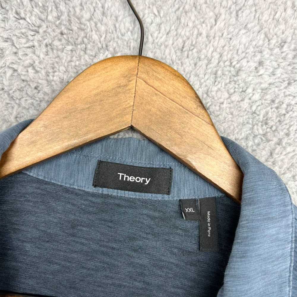 Theory Theory Polo Shirt Men's 2XL Blue Solid Pre… - image 3