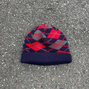 90s beanie, argyle pattern, y2k archive vintage - image 1