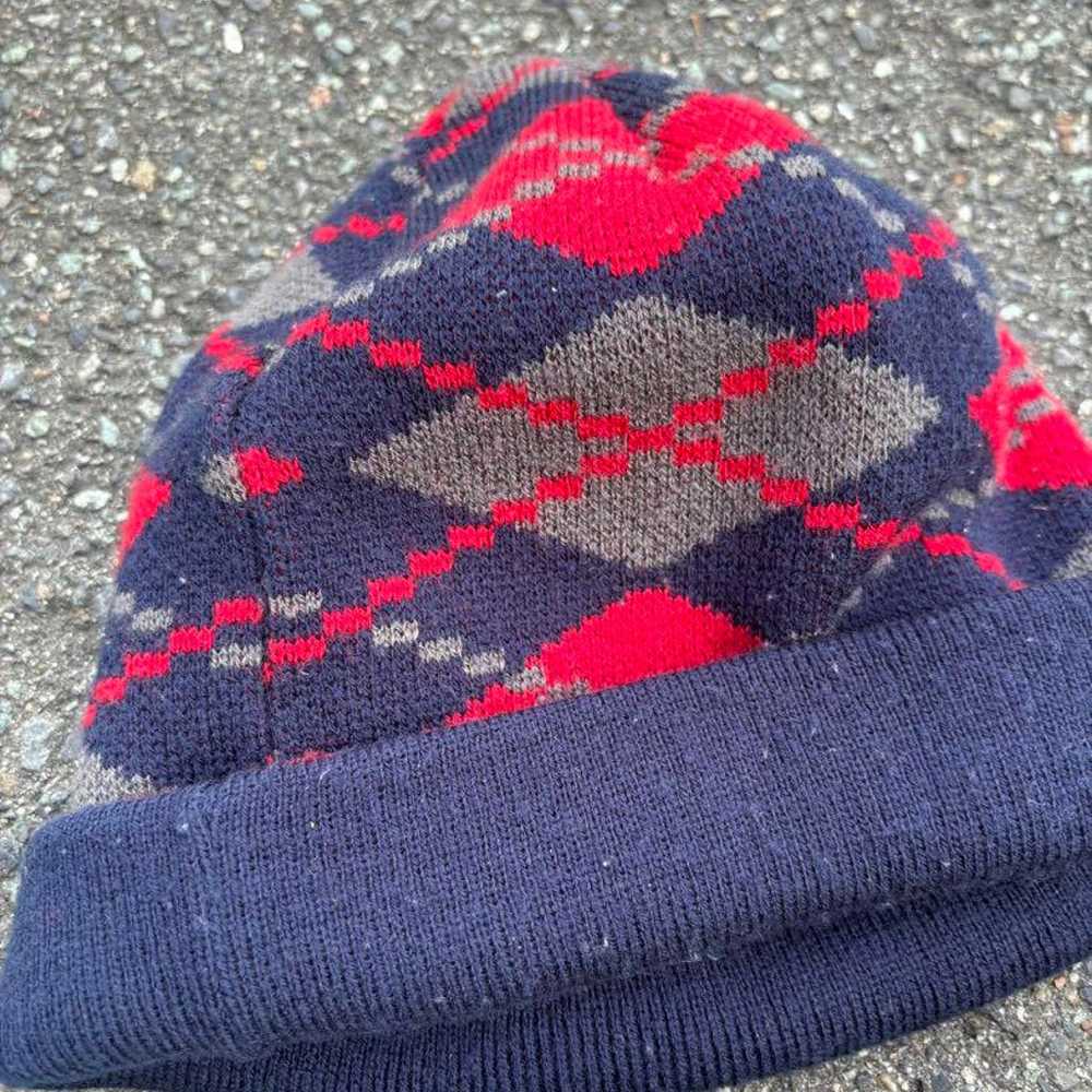 90s beanie, argyle pattern, y2k archive vintage - image 3