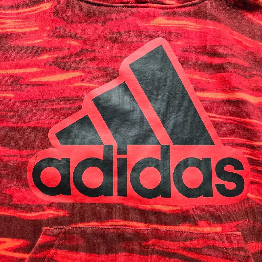 Adidas Adidas Essential Hoodie Red Camo Logo Ligh… - image 2