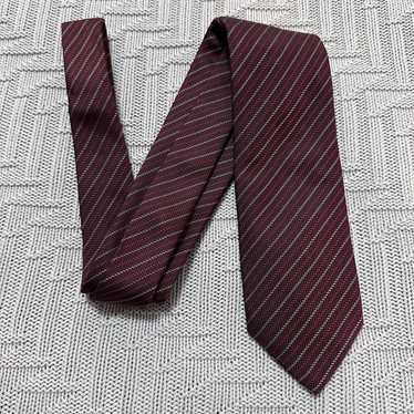 Vintage Daniel maroon striped Italian silk tie - image 1