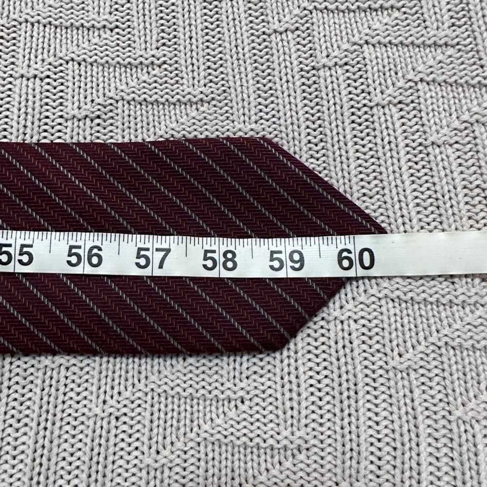 Vintage Daniel maroon striped Italian silk tie - image 4