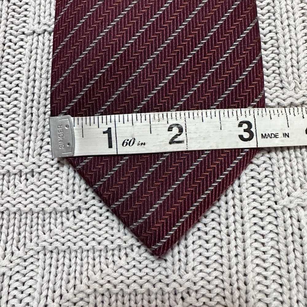 Vintage Daniel maroon striped Italian silk tie - image 5