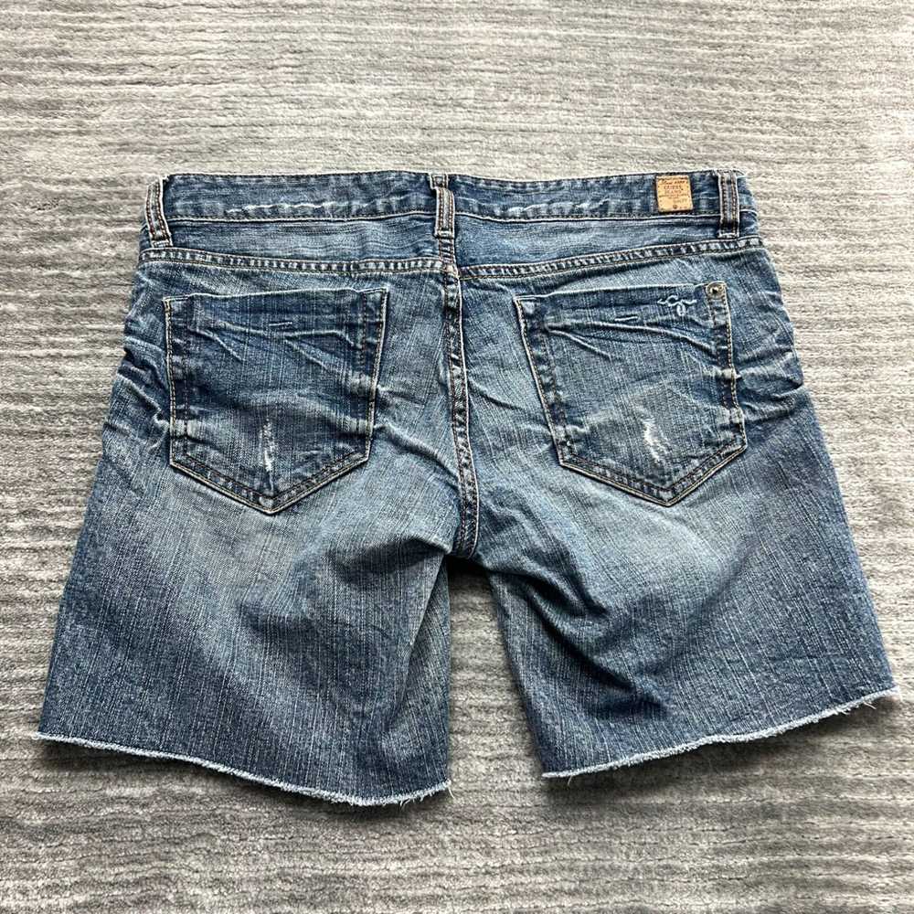 Guess Womens Medium Wash Blue Denim Cut Off Short… - image 8