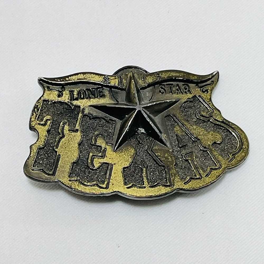 Vintage 1980 Texas Lone Star Longhorn Belt Buckle… - image 1