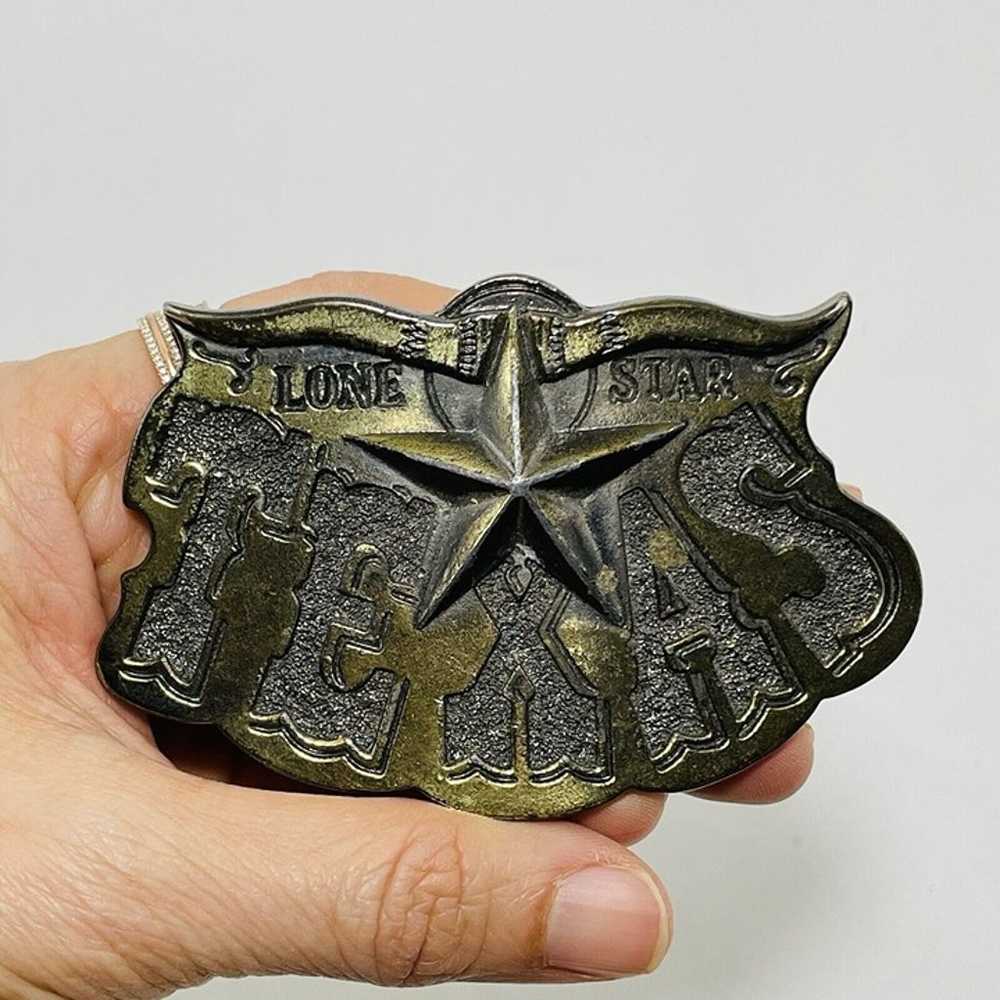 Vintage 1980 Texas Lone Star Longhorn Belt Buckle… - image 2