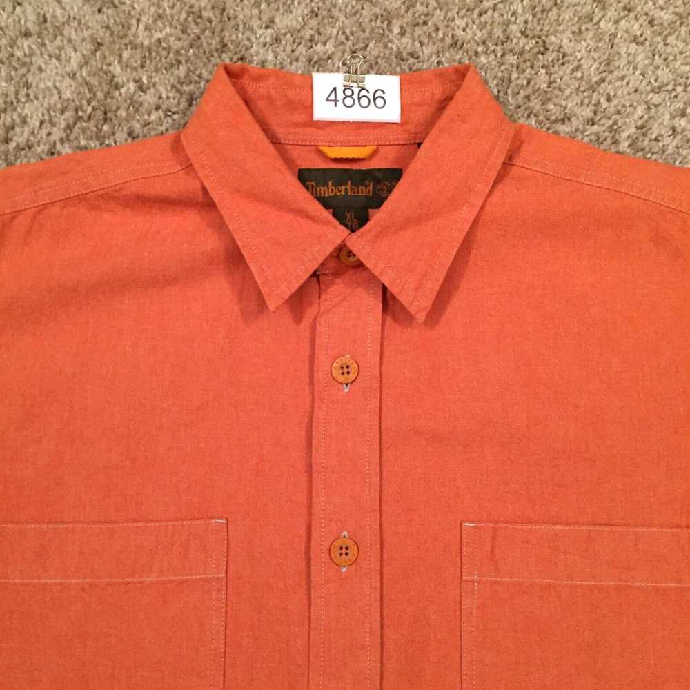 Timberland Timberland Shirt Mens XL Orange Long S… - image 3