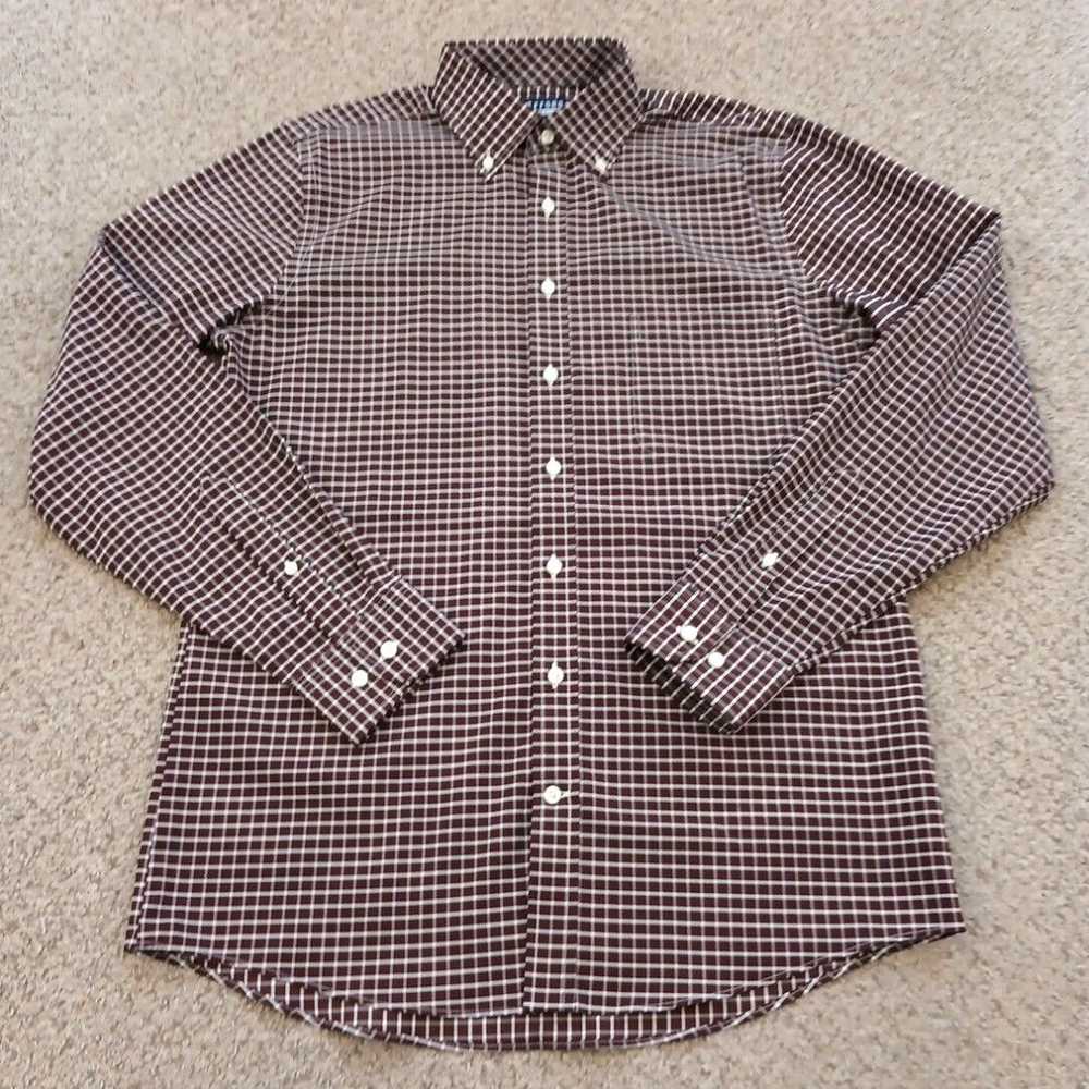 Stafford Stafford Shirt Mens Medium Slim Brown Pl… - image 1