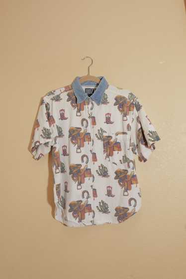 Vintage Quizz New York Cowboy Button Up (M)