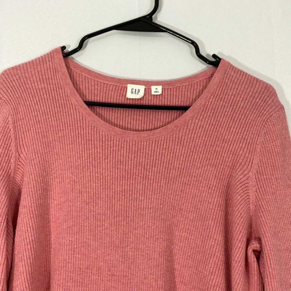 Gap Gap Womens Pink Long Sleeves Round Neck Knitt… - image 3