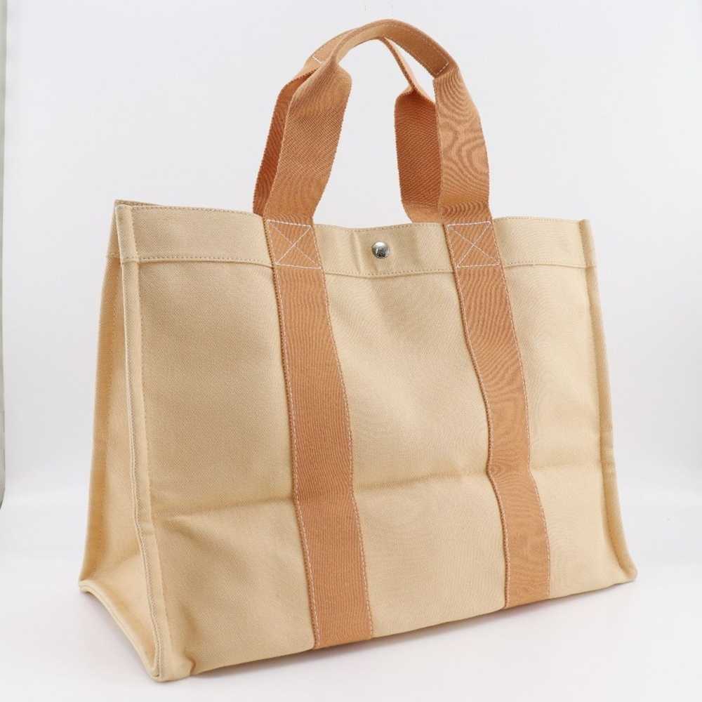 Hermes Hermes Bora GM Tote Bag Canvas Orange Snap… - image 3