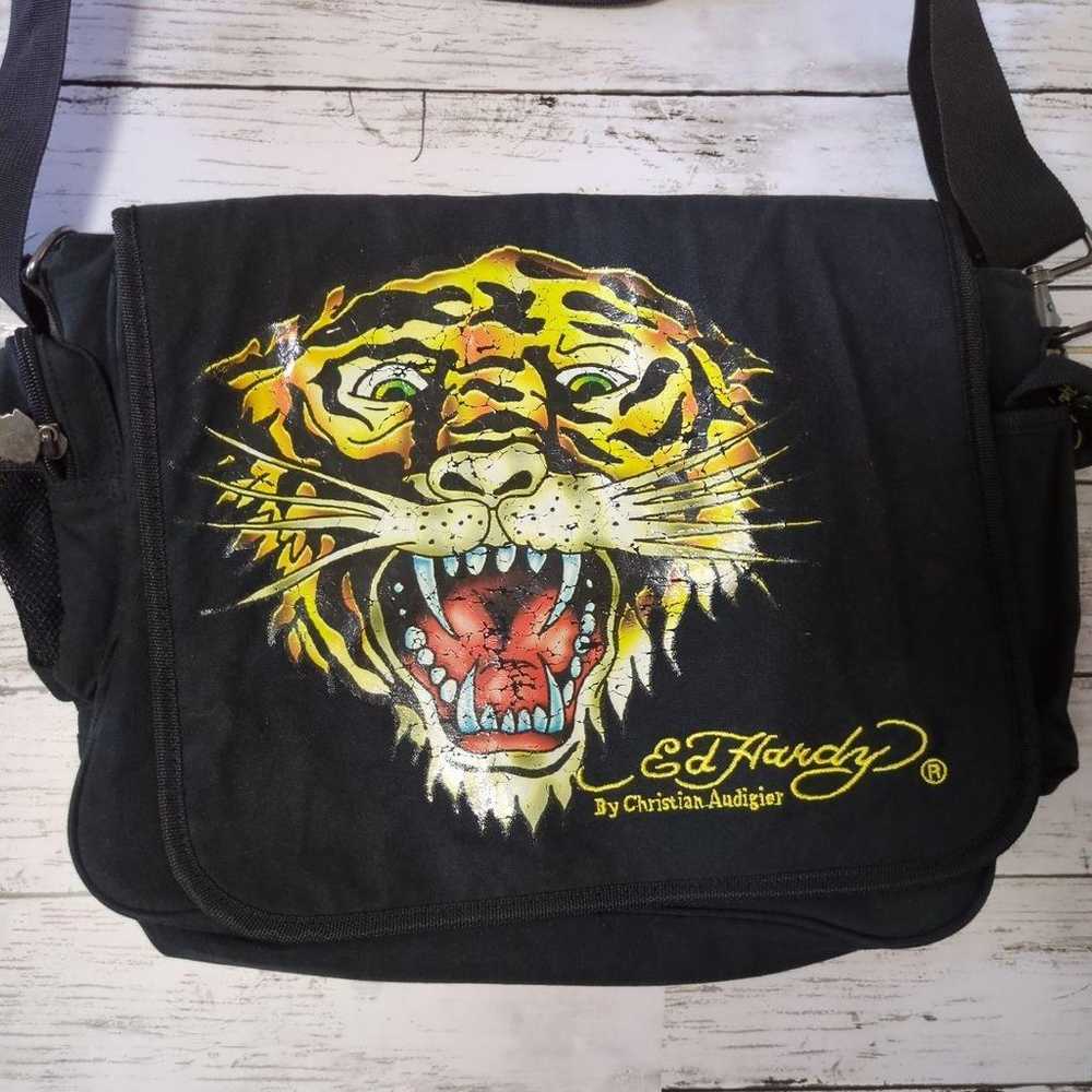 Vintage Ed Hardy Messenger Bag Shoulder Bag Black - image 1