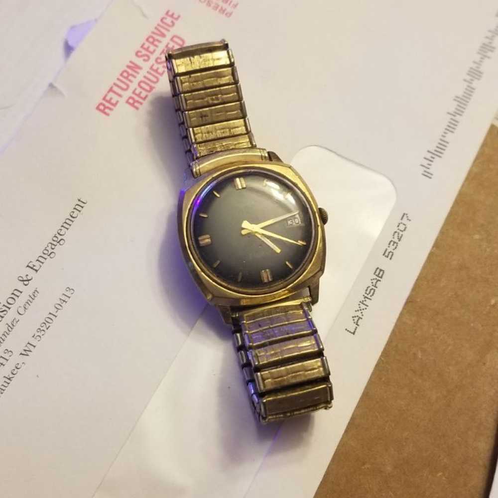 gold vintage BLACK timex electric - image 4