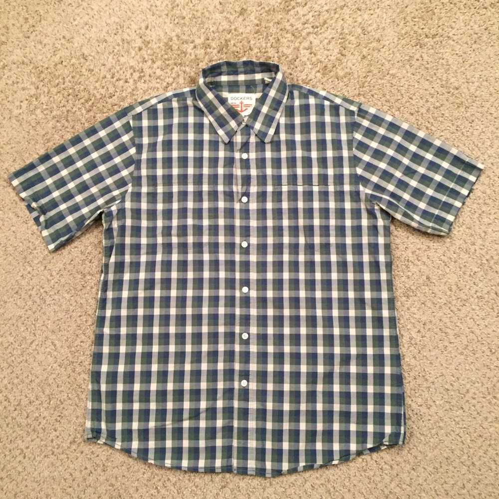 Dockers Dockers Mens Large Blue/Green Check Short… - image 1