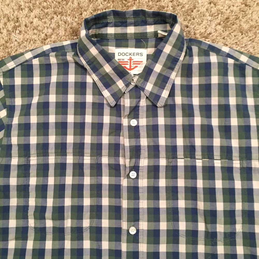 Dockers Dockers Mens Large Blue/Green Check Short… - image 3