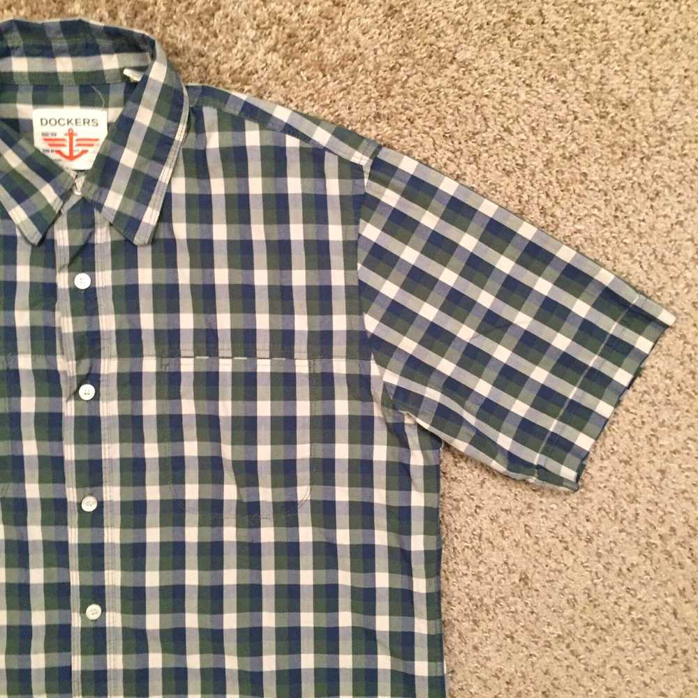 Dockers Dockers Mens Large Blue/Green Check Short… - image 4