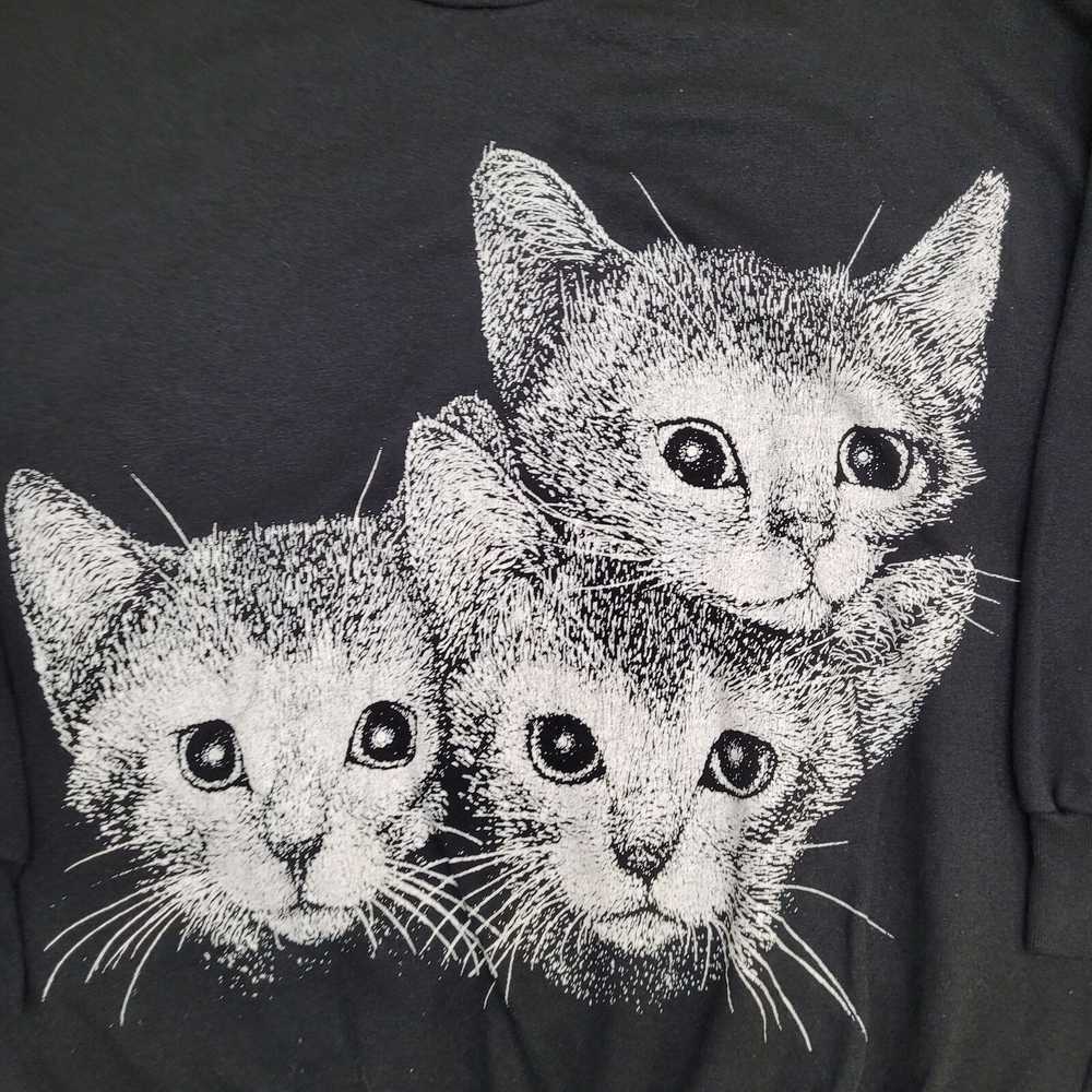 Vintage Vintage Cute Cat Feline Sweatshirt Teens … - image 11