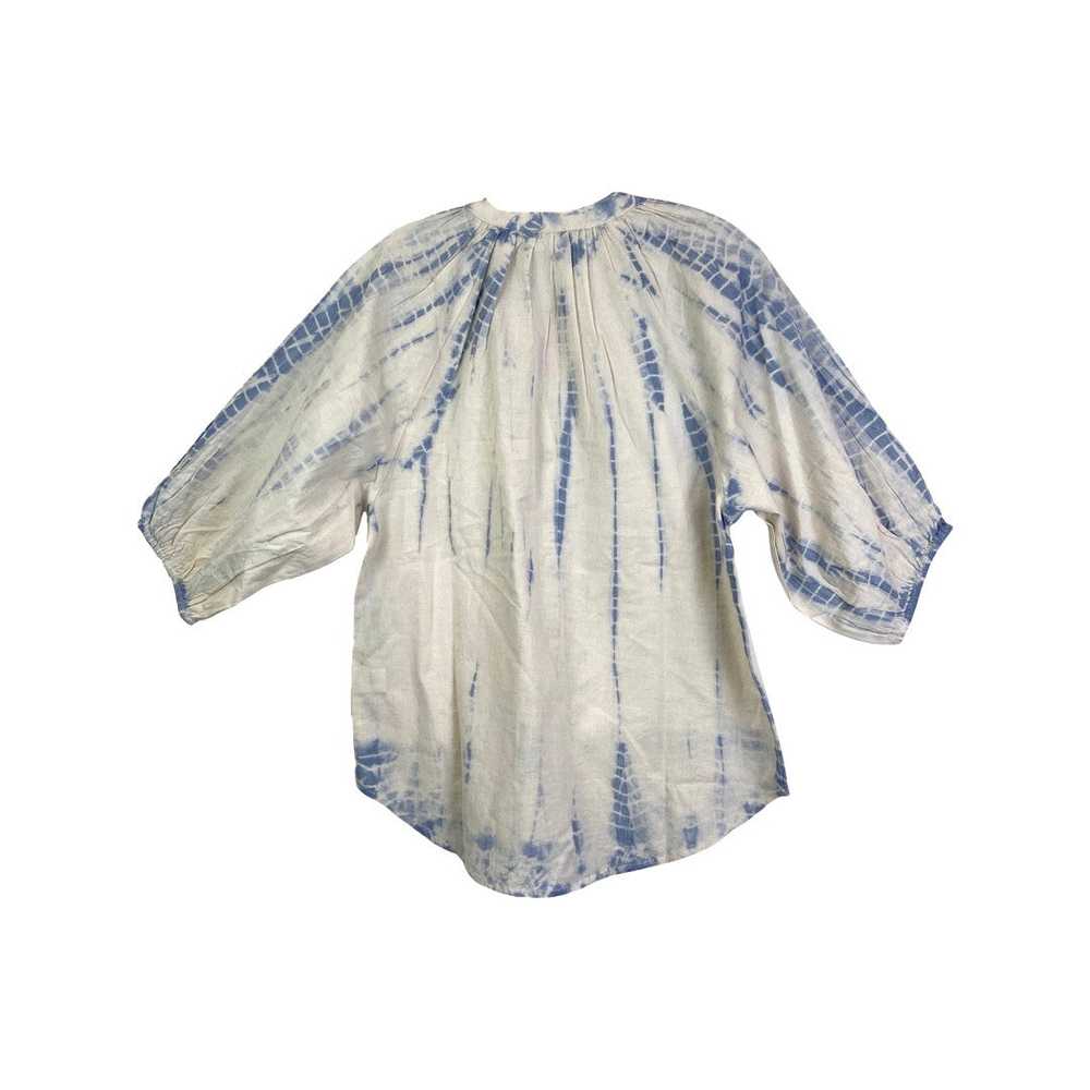 Apiece Apart Blue and White Tie Dye Mitte Top - image 2