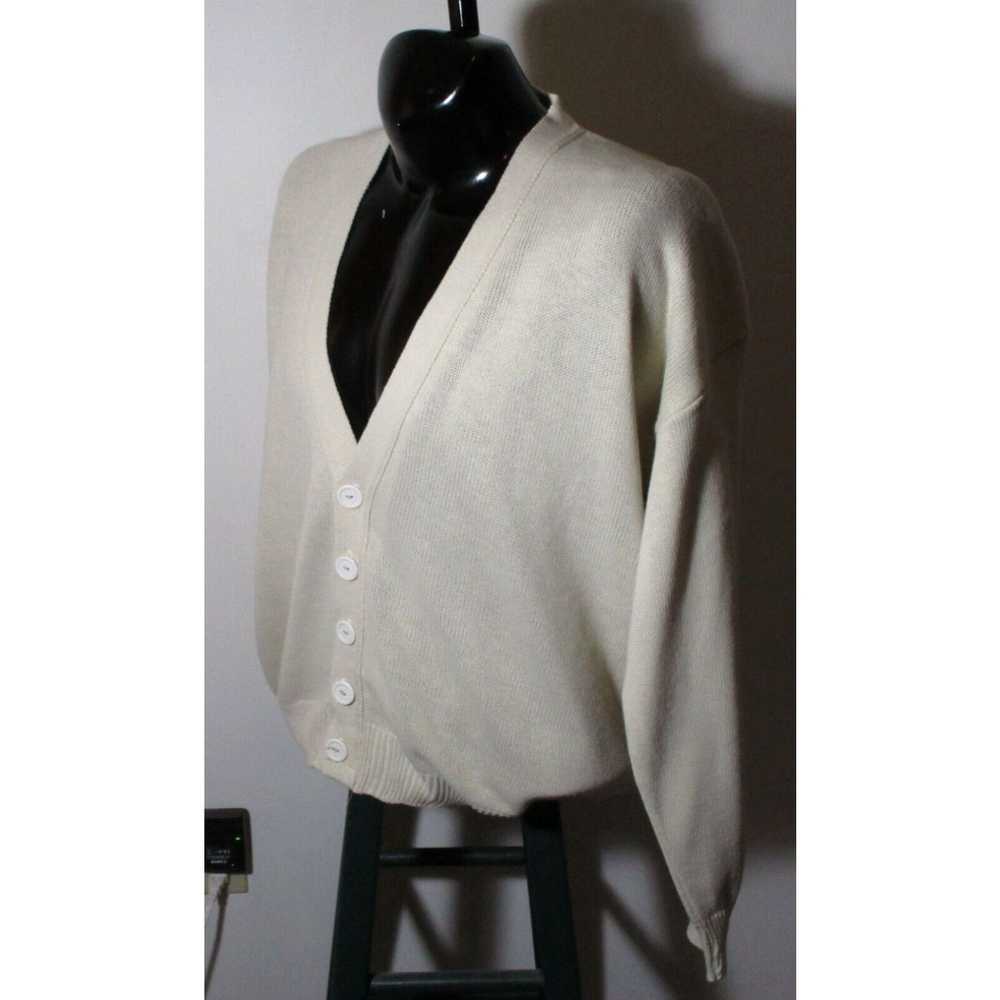 Vintage Men's ANDREW ROHAN Biege Cardigan Sweater… - image 2