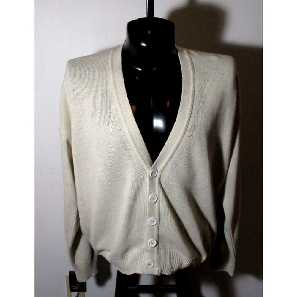 Vintage Men's ANDREW ROHAN Biege Cardigan Sweater… - image 3