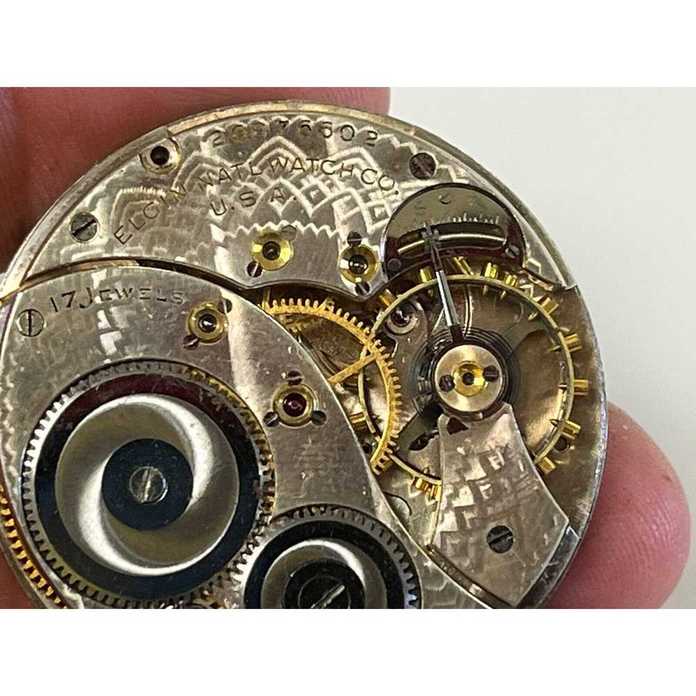 Vintage 1924 17 Jewel Elgin Watch co Men’s pocket… - image 5