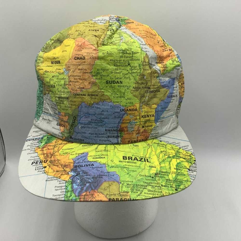 Vintage 90s Hat Wearin' The World Map Snapback Ca… - image 1