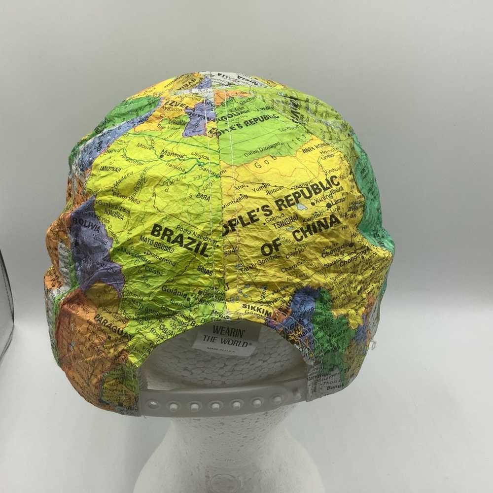 Vintage 90s Hat Wearin' The World Map Snapback Ca… - image 4