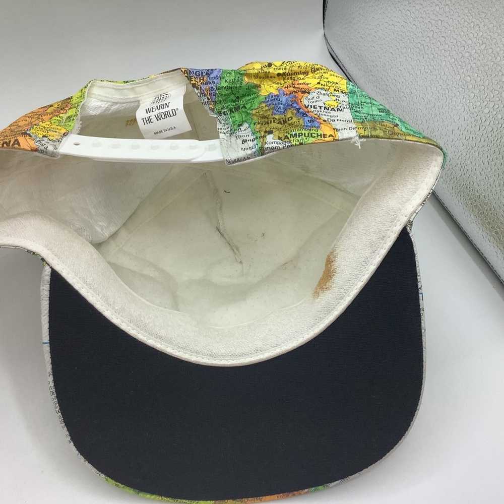 Vintage 90s Hat Wearin' The World Map Snapback Ca… - image 6