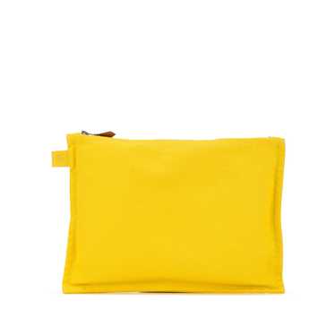 Yellow Hermès Canvas Bora Bora Zip Pouch