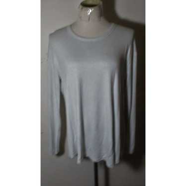 Vintage Women's TAHARI Blue Long Sleeve Top Size L - image 1