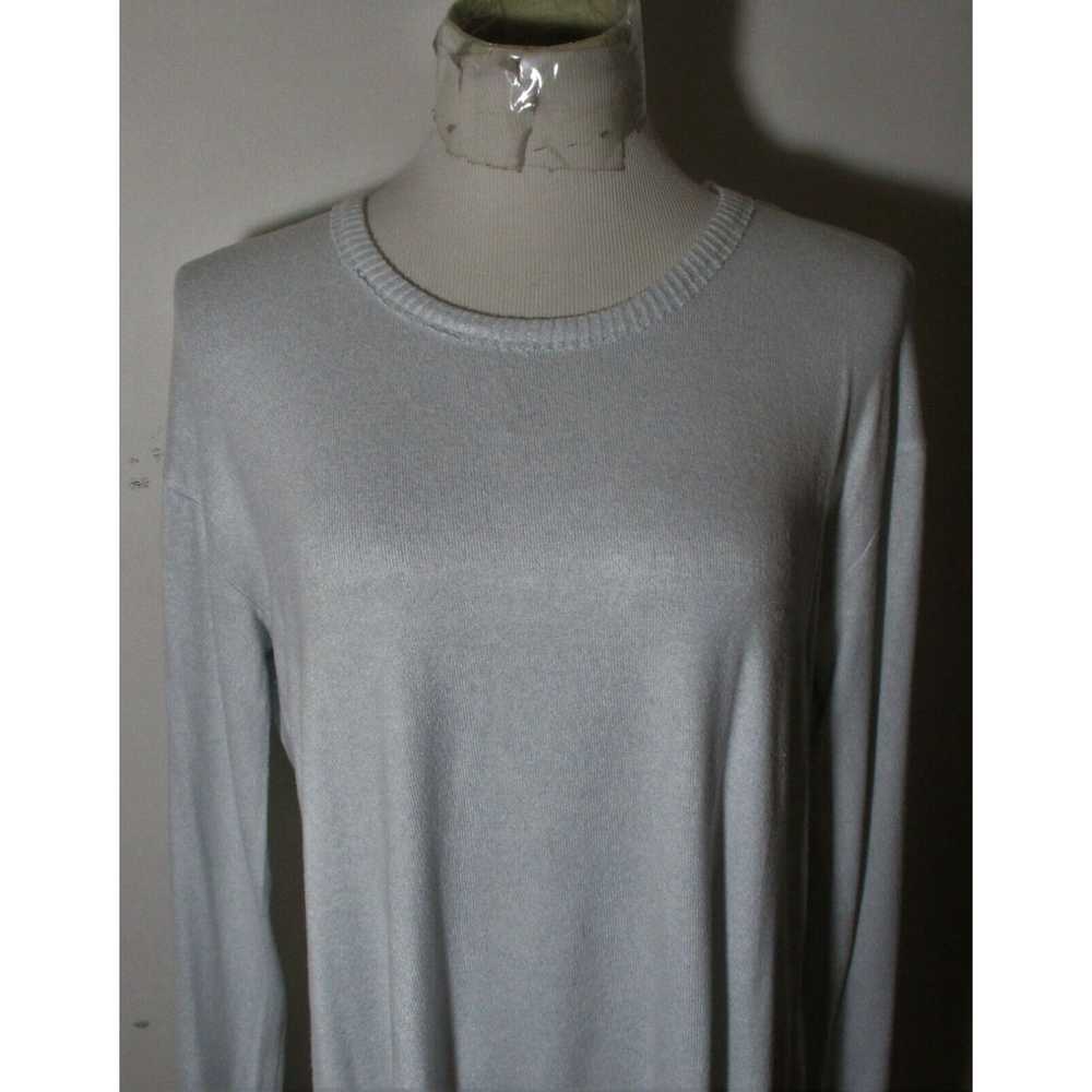 Vintage Women's TAHARI Blue Long Sleeve Top Size L - image 2