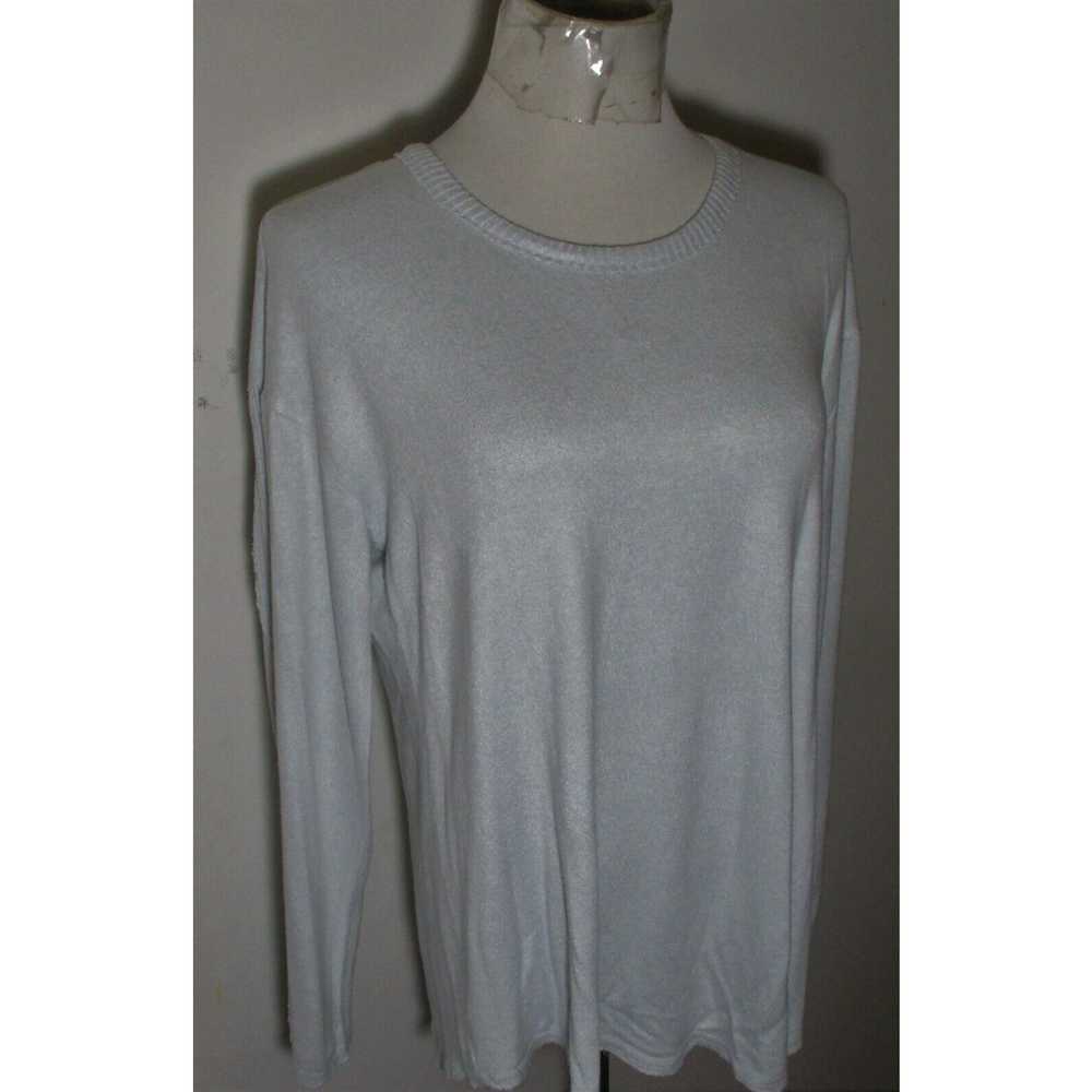 Vintage Women's TAHARI Blue Long Sleeve Top Size L - image 3