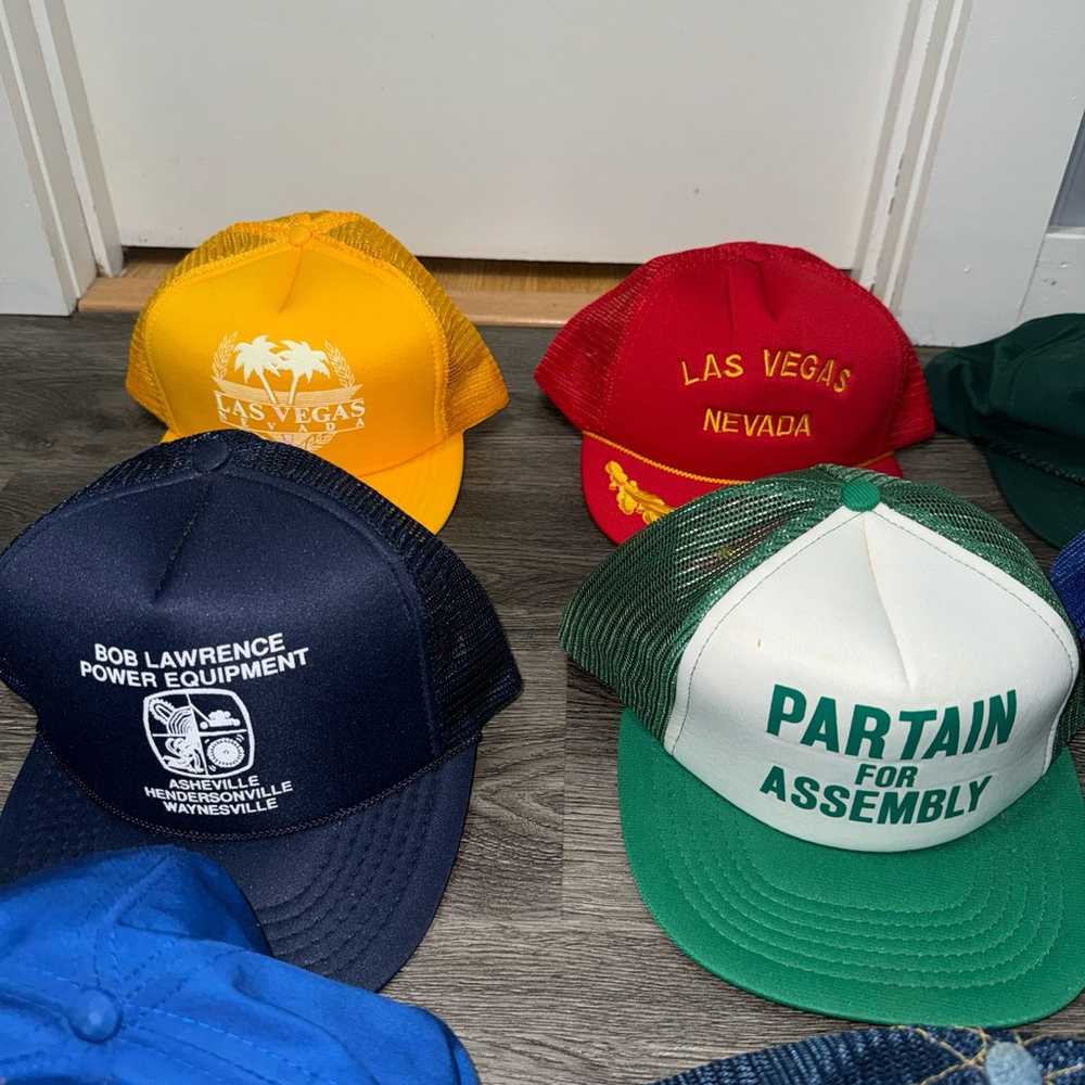 Vintage 80s Trucker Hat Lot - image 3