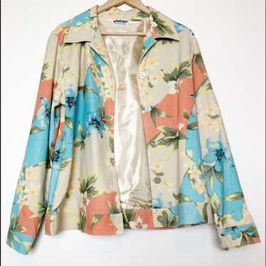 Vintage Vintage Silk Tropical Print Shirt Jacket … - image 1