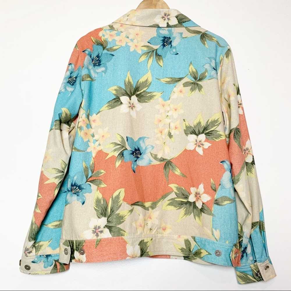 Vintage Vintage Silk Tropical Print Shirt Jacket … - image 5