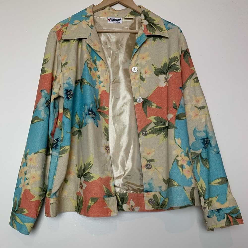 Vintage Vintage Silk Tropical Print Shirt Jacket … - image 7