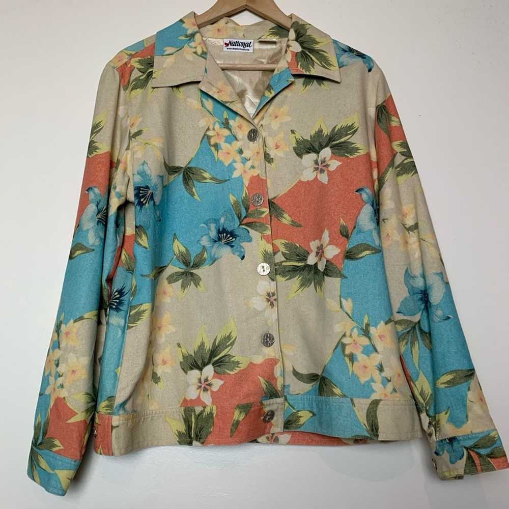 Vintage Vintage Silk Tropical Print Shirt Jacket … - image 8