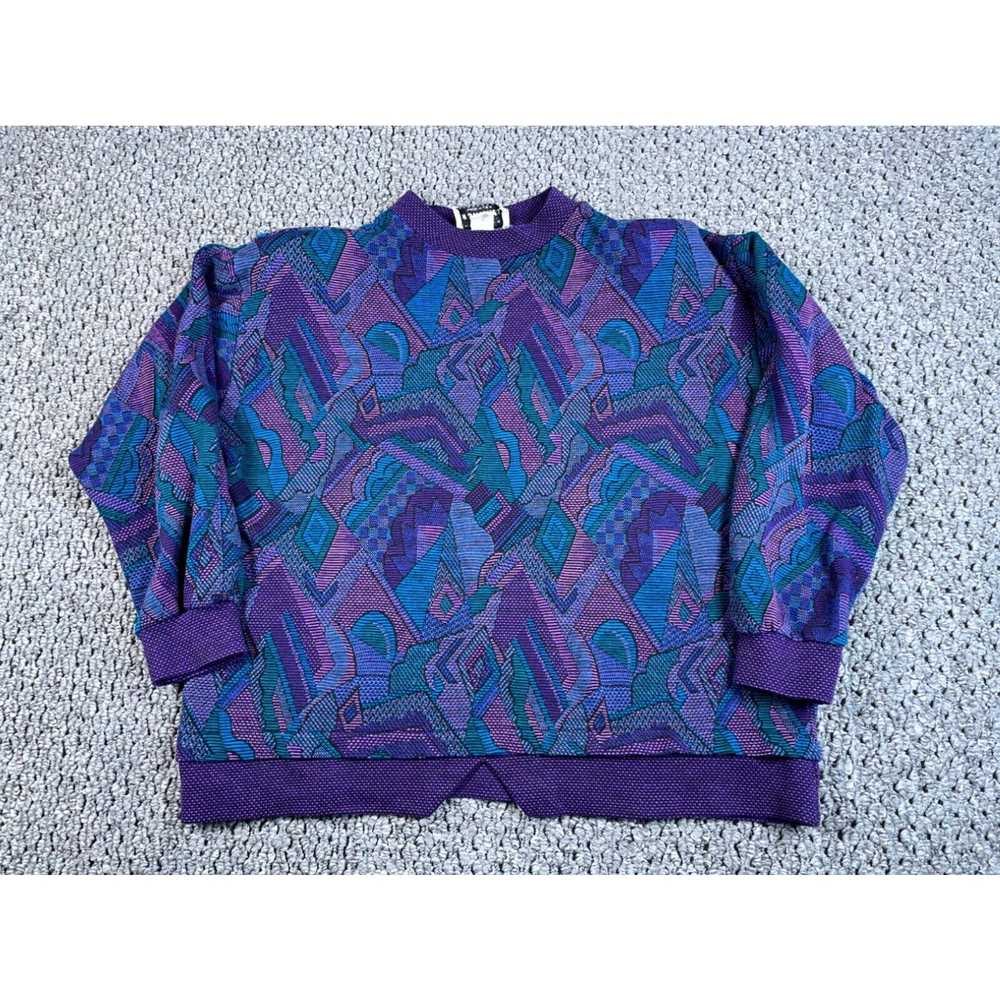 Vintage VTG 80s Abstract Pattern Sweater Women's … - image 1