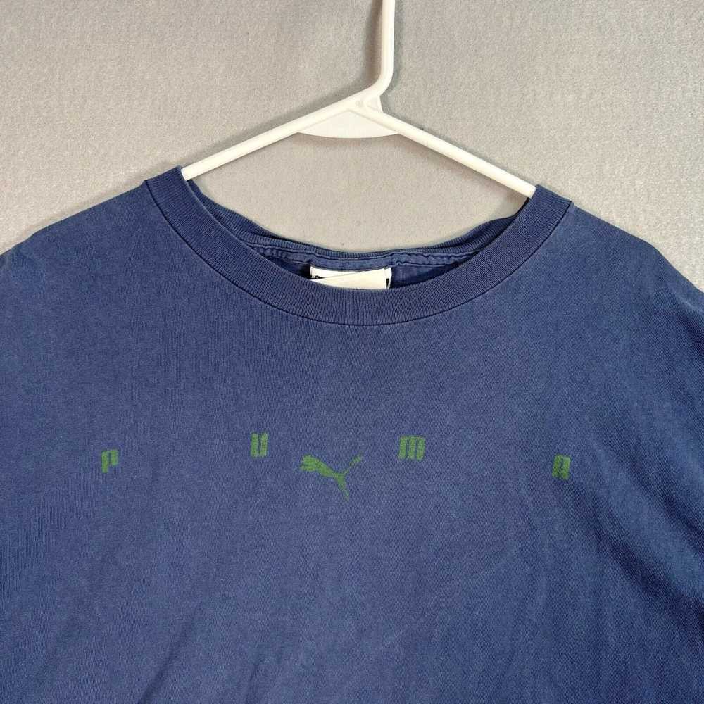 Puma Vintage 90s Puma Logo T Shirt Adult XL Blue … - image 4